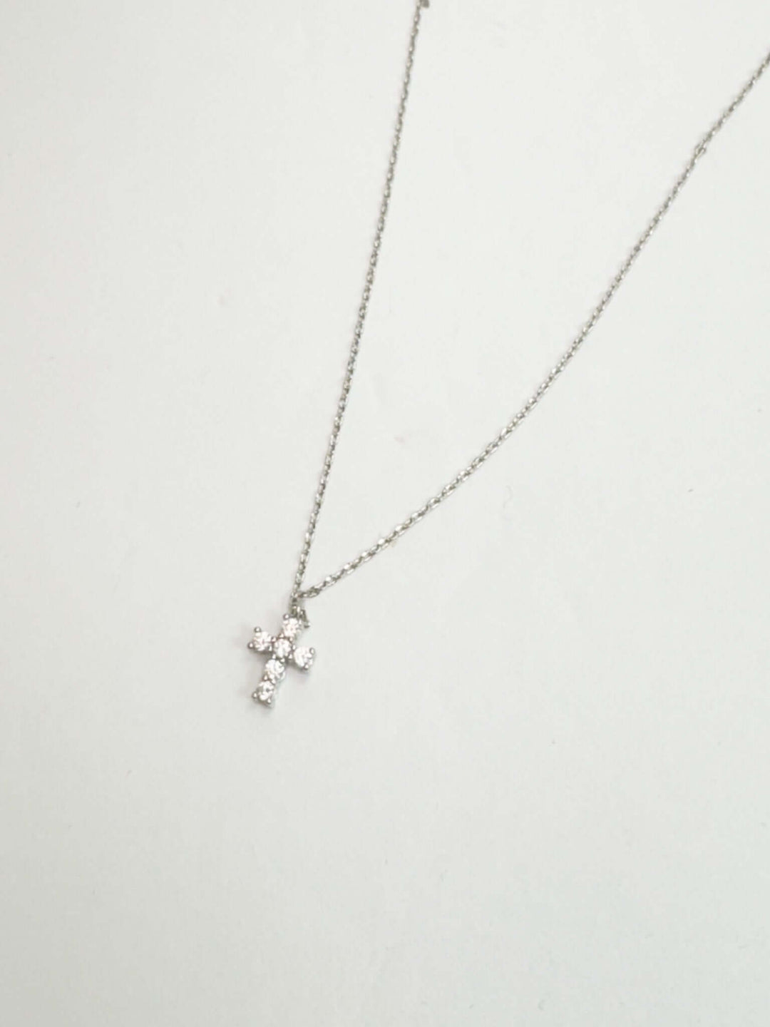 Petite Rhinestone Cross Necklace