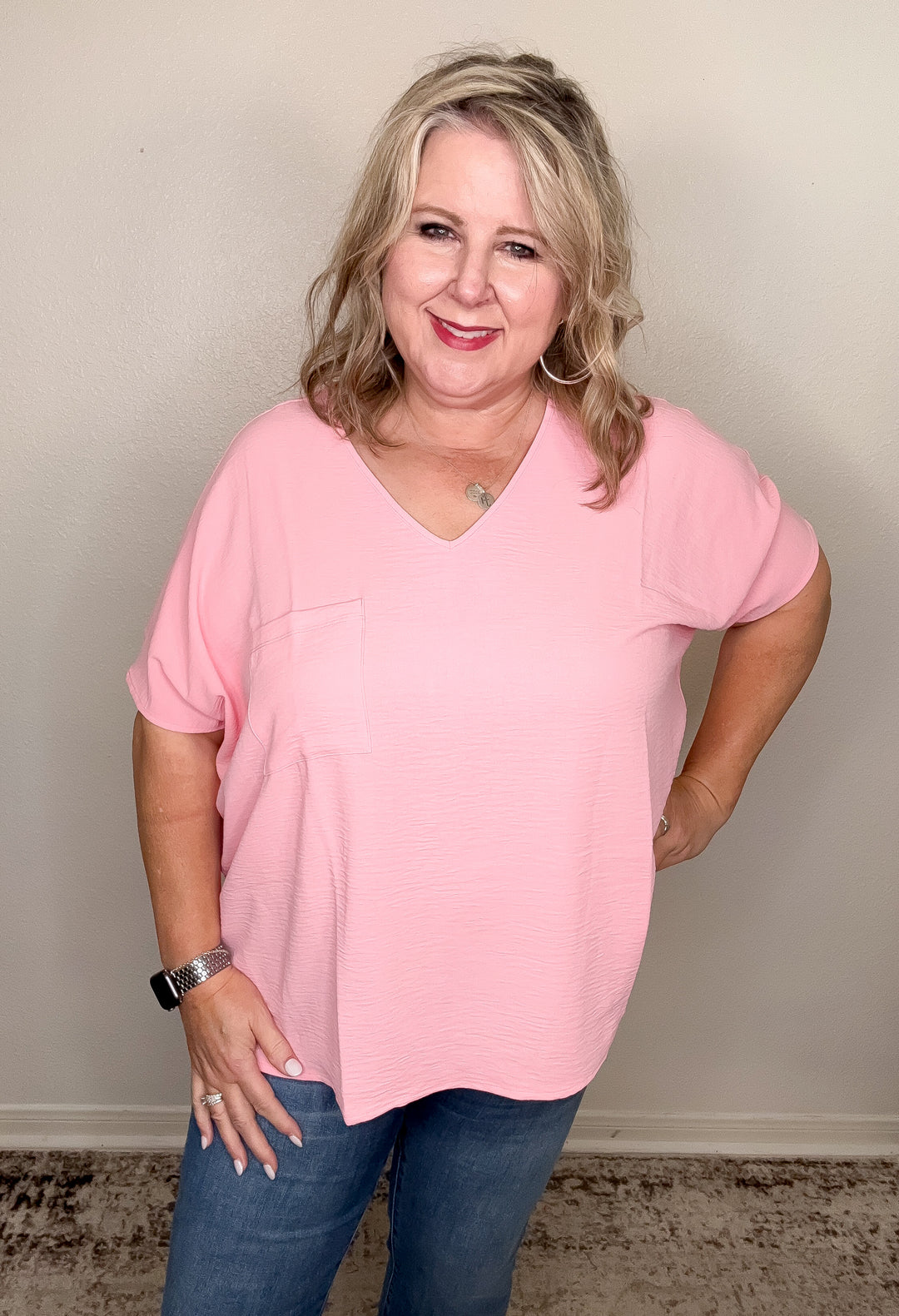 Fresh Start Airflow Top- Blush Pink