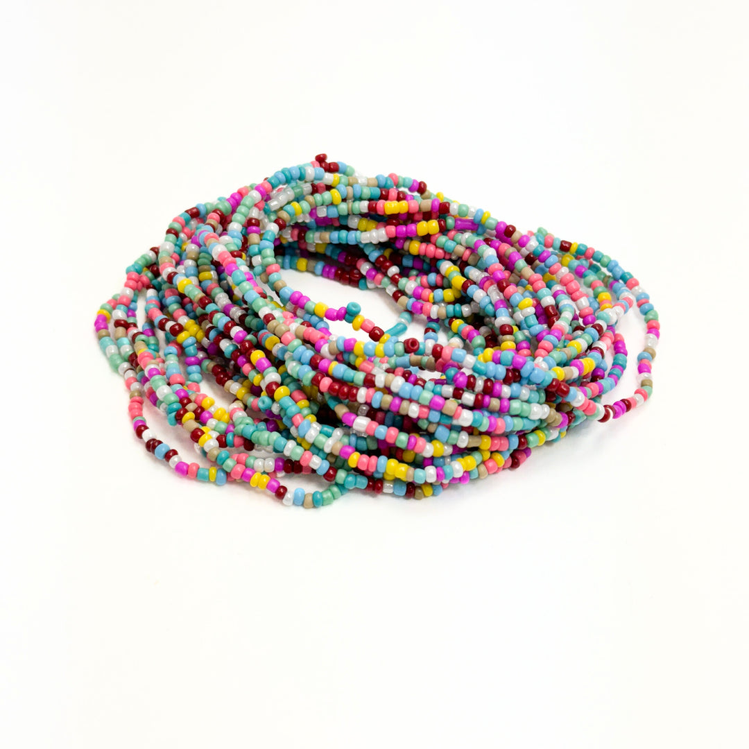 Blue-Pink-Fuschia Seed Bead Bracelet Set