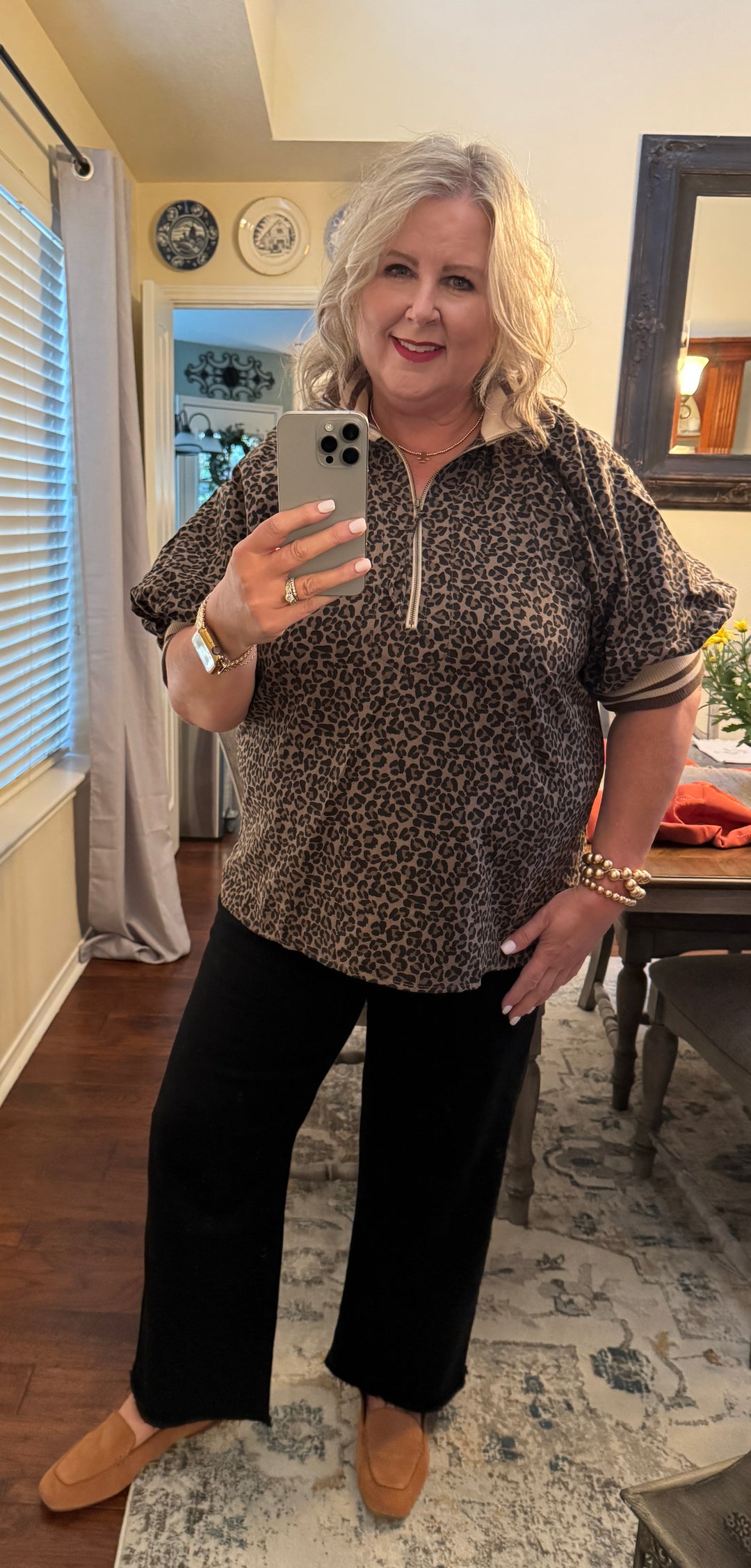 Wild Streak Leopard Zip Top