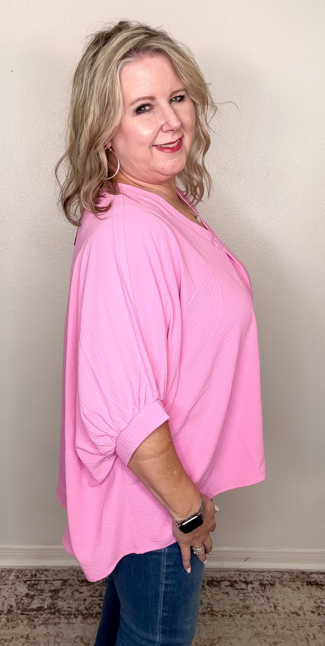 Carefree Charm Airflow Top- Candy Pink