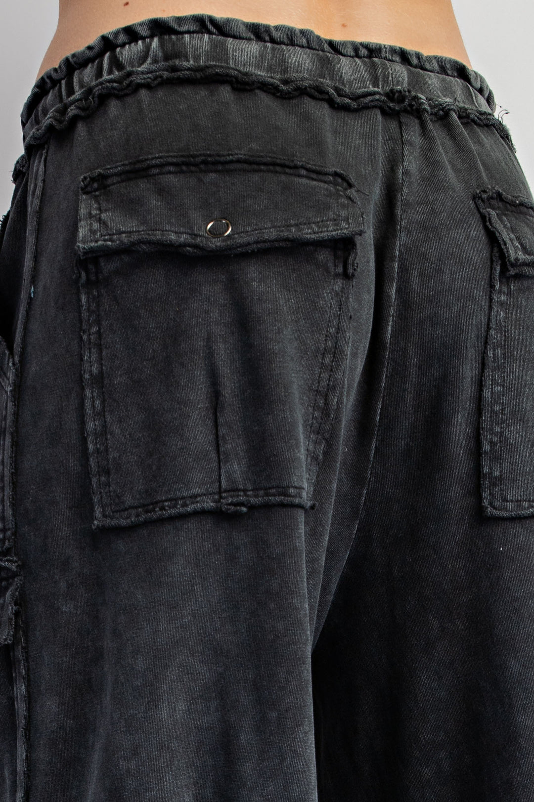 Mineral Washed Black Cargo Pants