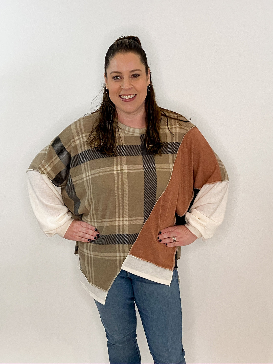 Tan Taupe & Terracotta Cozy Top