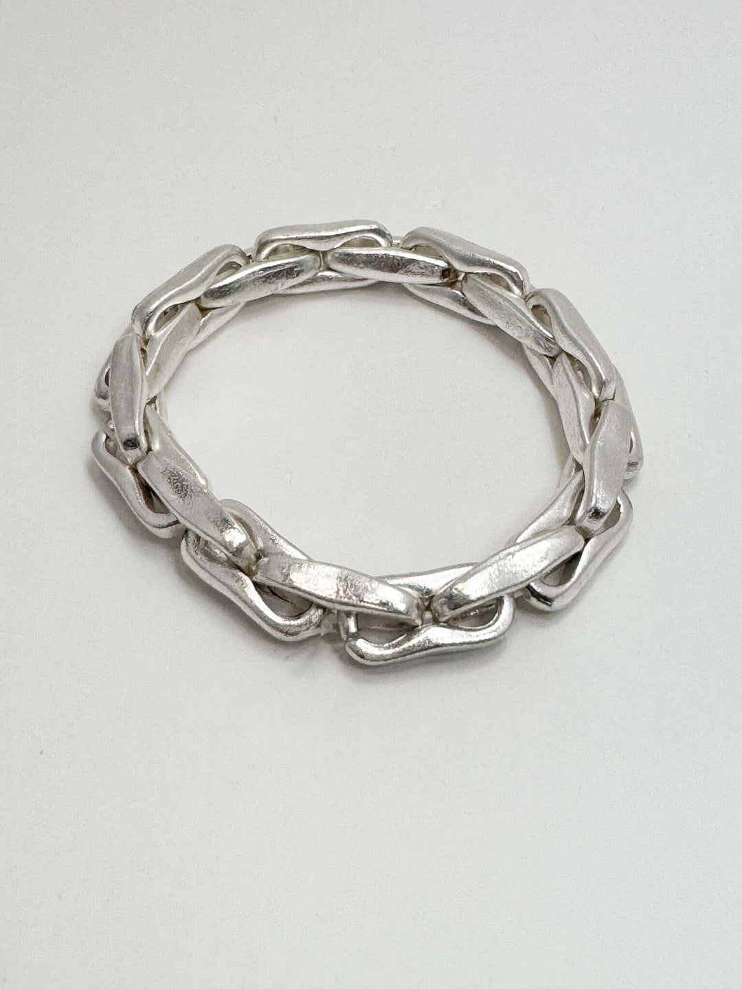 Matte Silver Woven Link Bracelet