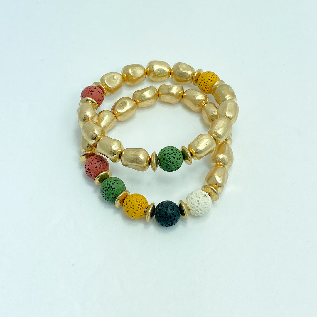 Gold & Jewel-Toned Bracelet Set