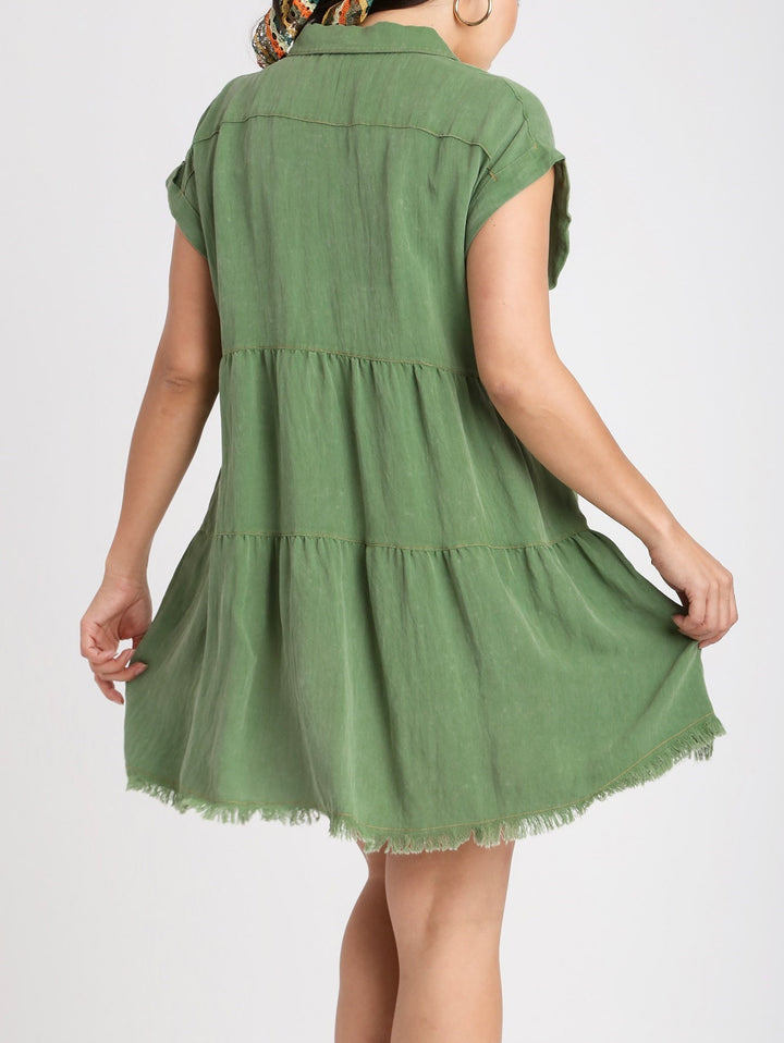 Sage Green Button Up Dress