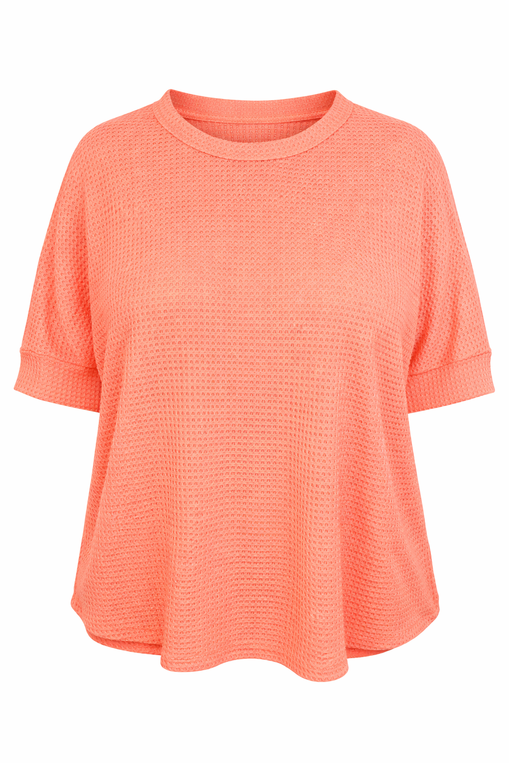 Coral textured t-shirt on a white background