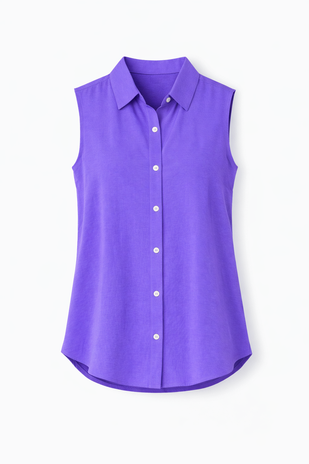 Purple sleeveless shirt on a white background