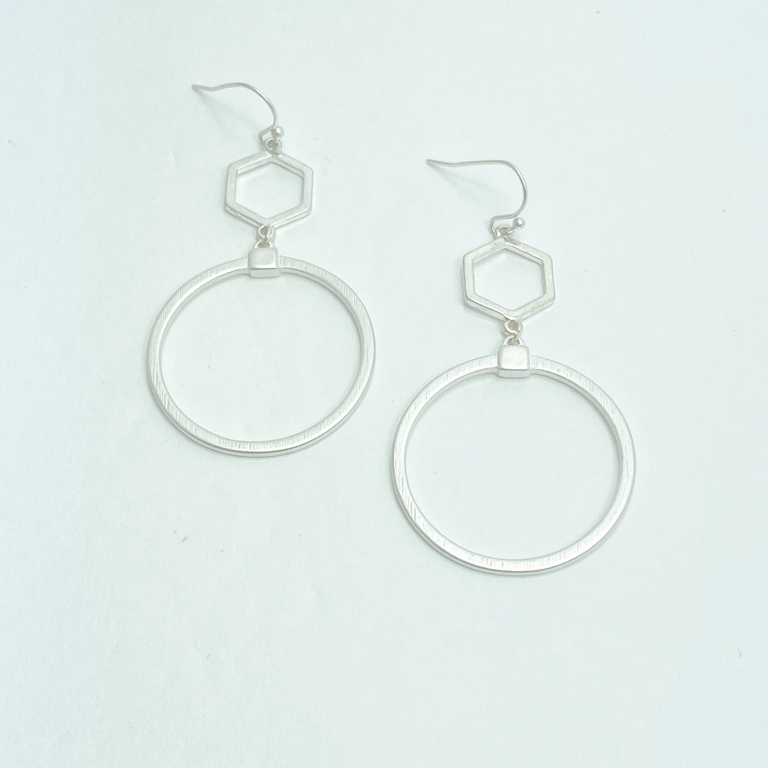 Silver Ring Drop Earrings - Lucy Doo